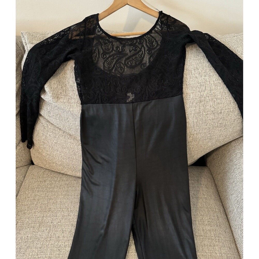 Women's Black Medium Stretch One Piece Jumpsuit